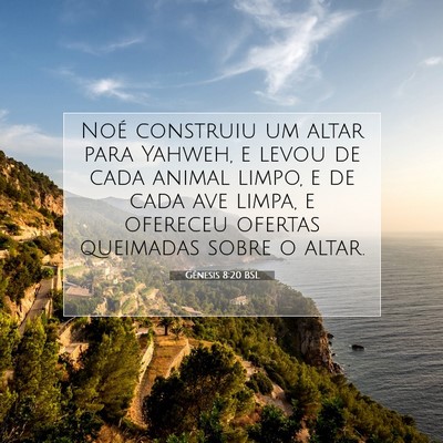 Gênesis 8:20 BSL Imagem do Versículo Bíblico
