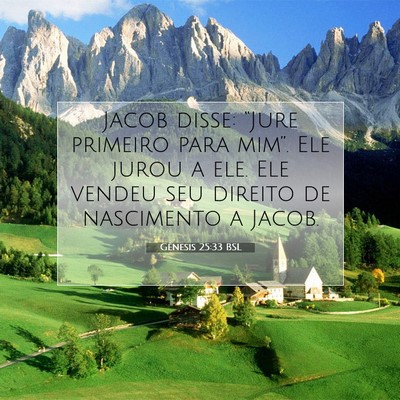 Gênesis 25:33 Versículo Bíblico Explicado
