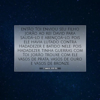 2 Samuel 8:10 BSL Imagem do Versículo Bíblico