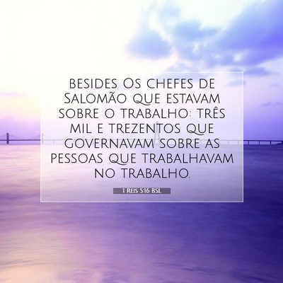 1 Reis 5:16 Versículo Bíblico Explicado