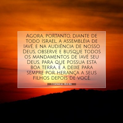 1 Crônicas 28:8 Versículo Bíblico Explicado