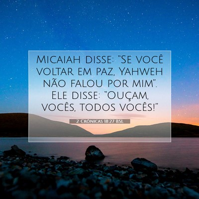 2 Crônicas 18:27 BSL Imagem do Versículo Bíblico