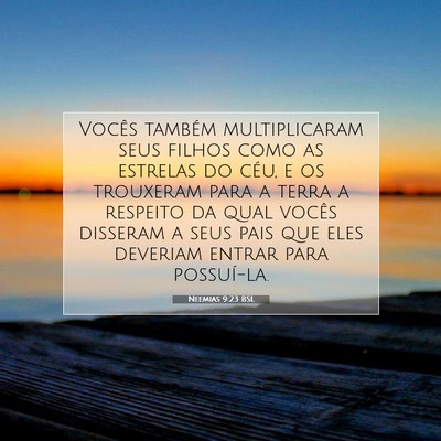 Neemias 9:23 BSL Imagem do Versículo Bíblico