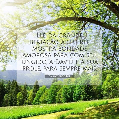 Salmos 18:50 BSL Imagem do Versículo Bíblico