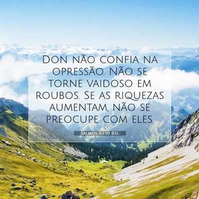 Salmos 62:10 BSL Imagem do Versículo Bíblico