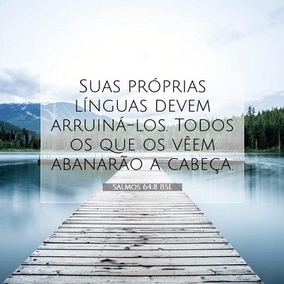Salmos 64:8 BSL Imagem do Versículo Bíblico