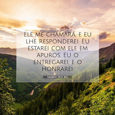 Salmos 91:15 BSL Imagem do Versículo Bíblico