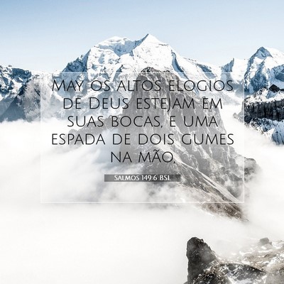 Salmos 149:6 BSL Imagem do Versículo Bíblico