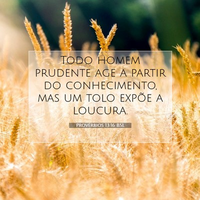 Provérbios 13:16 Versículo Bíblico Explicado