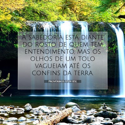 Provérbios 17:24 BSL Imagem do Versículo Bíblico