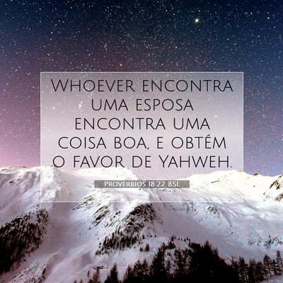 Provérbios 18:22 BSL Imagem do Versículo Bíblico