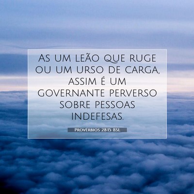 Provérbios 28:15 BSL Imagem do Versículo Bíblico