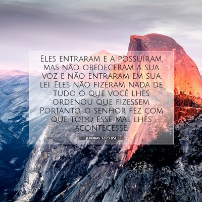 Jeremias 32:23 Versículo Bíblico Explicado