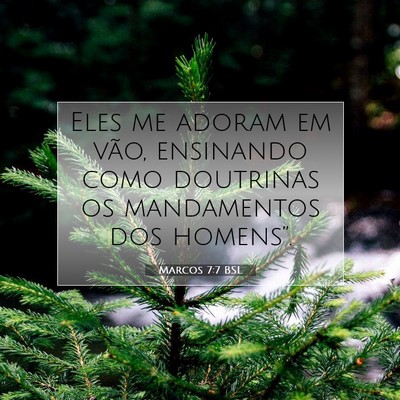Marcos 7:7 BSL Imagem do Versículo Bíblico