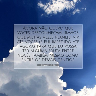 Romanos 1:13 Versículo Bíblico Explicado