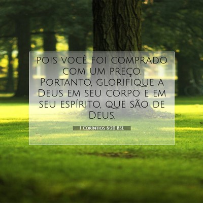 1 Coríntios 6:20 BSL Imagem do Versículo Bíblico
