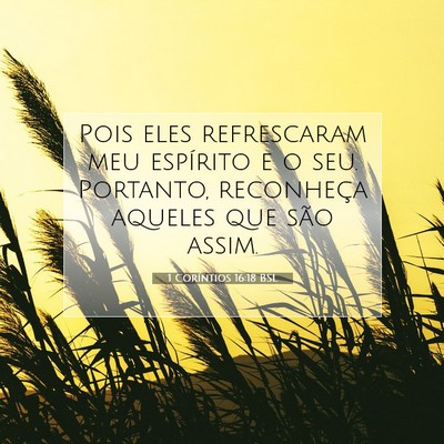 1 Coríntios 16:18 BSL Imagem do Versículo Bíblico
