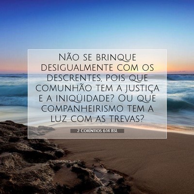 2 Coríntios 6:14 BSL Imagem do Versículo Bíblico