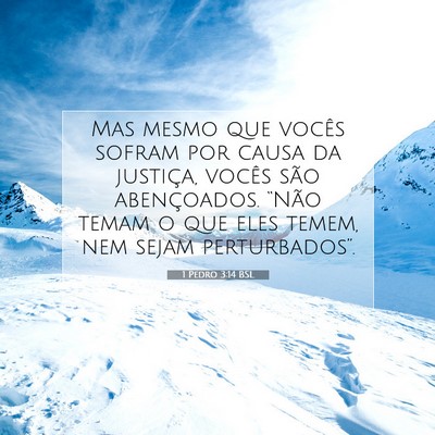 1 Pedro 3:14 BSL Imagem do Versículo Bíblico