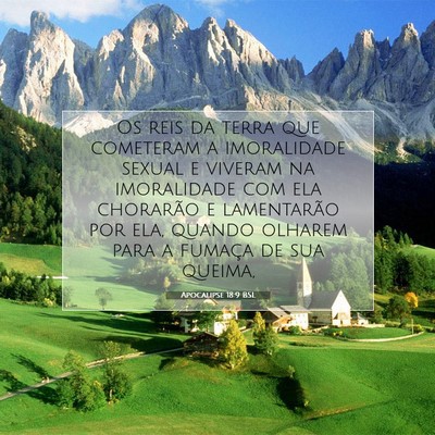 Apocalipse 18:9 BSL Imagem do Versículo Bíblico